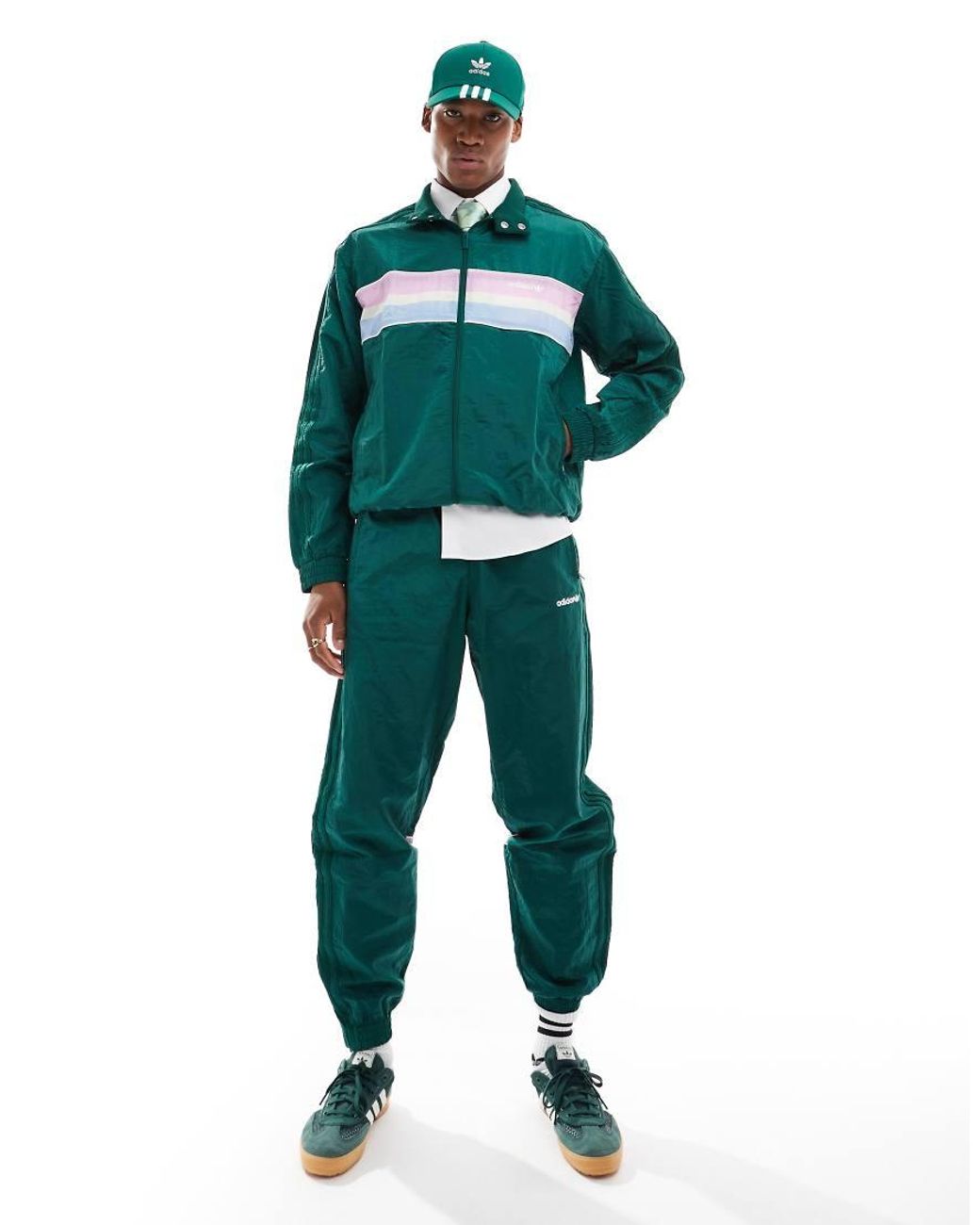 adidas Originals 80s Woven Track Top in Green for Men Lyst UK