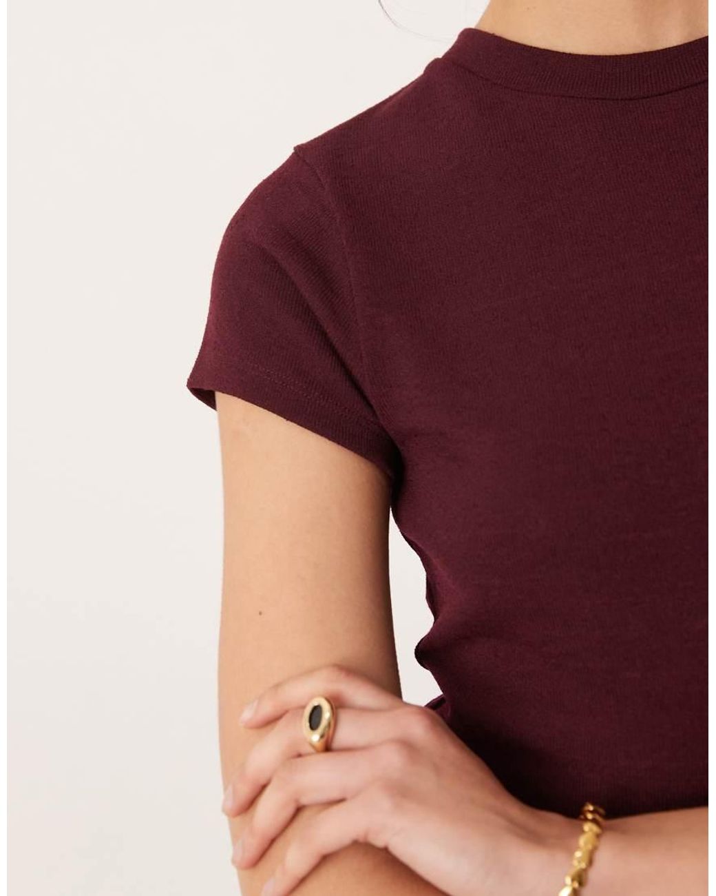 ASOS Red Co-ord Knit Look Baby Tee