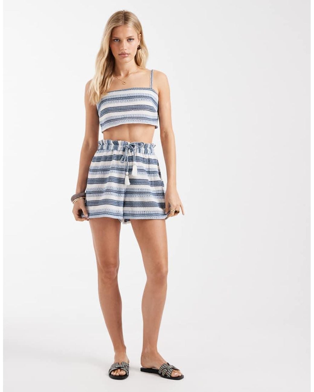 Aray Blue Crochet Beach Short