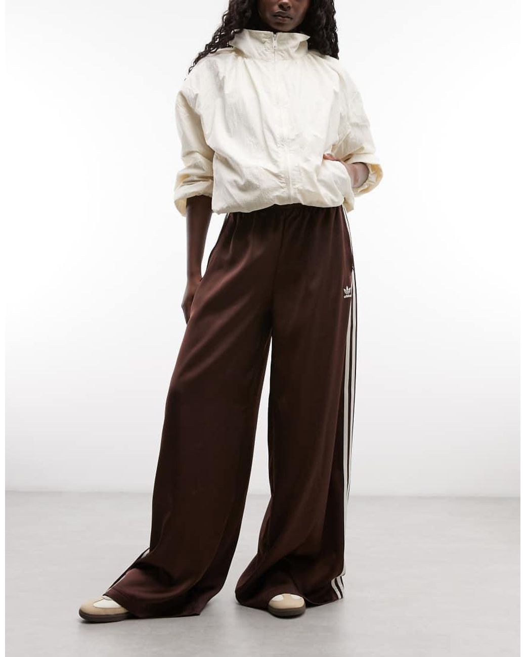 Adidas Originals Blue Wide Leg Satin Joggers
