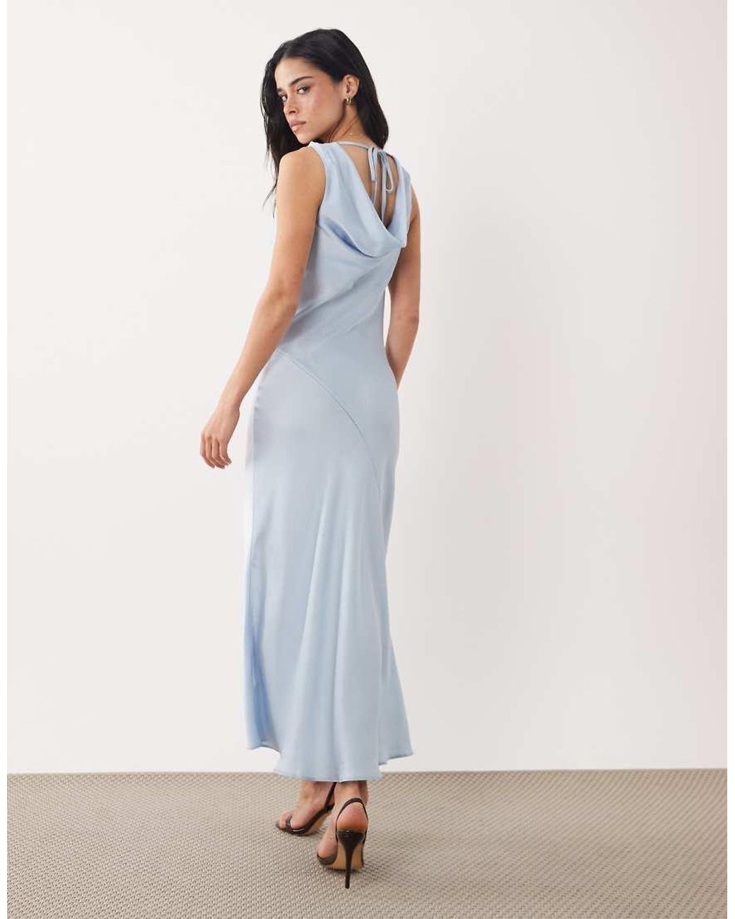 New Look White Cowl Neck Satin Midi Dress