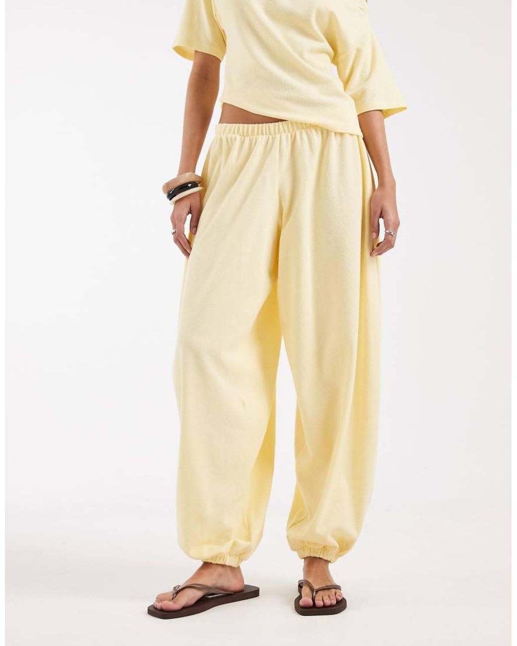 ASOS Natural Textured Oversized Balloon Trouser Co-ord