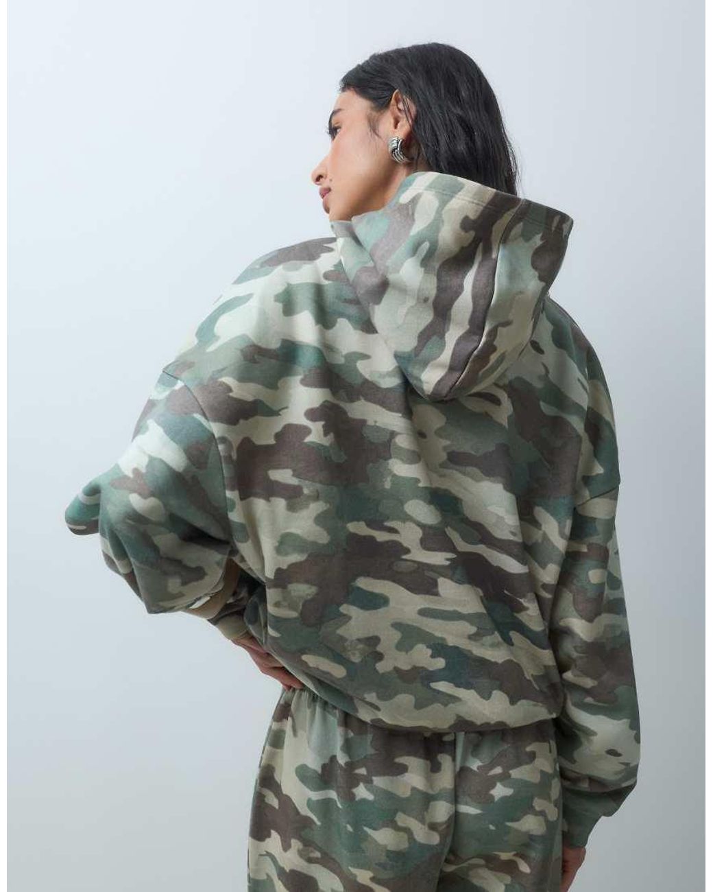 ASOS Gray Camo Print Hoodie Co-ord