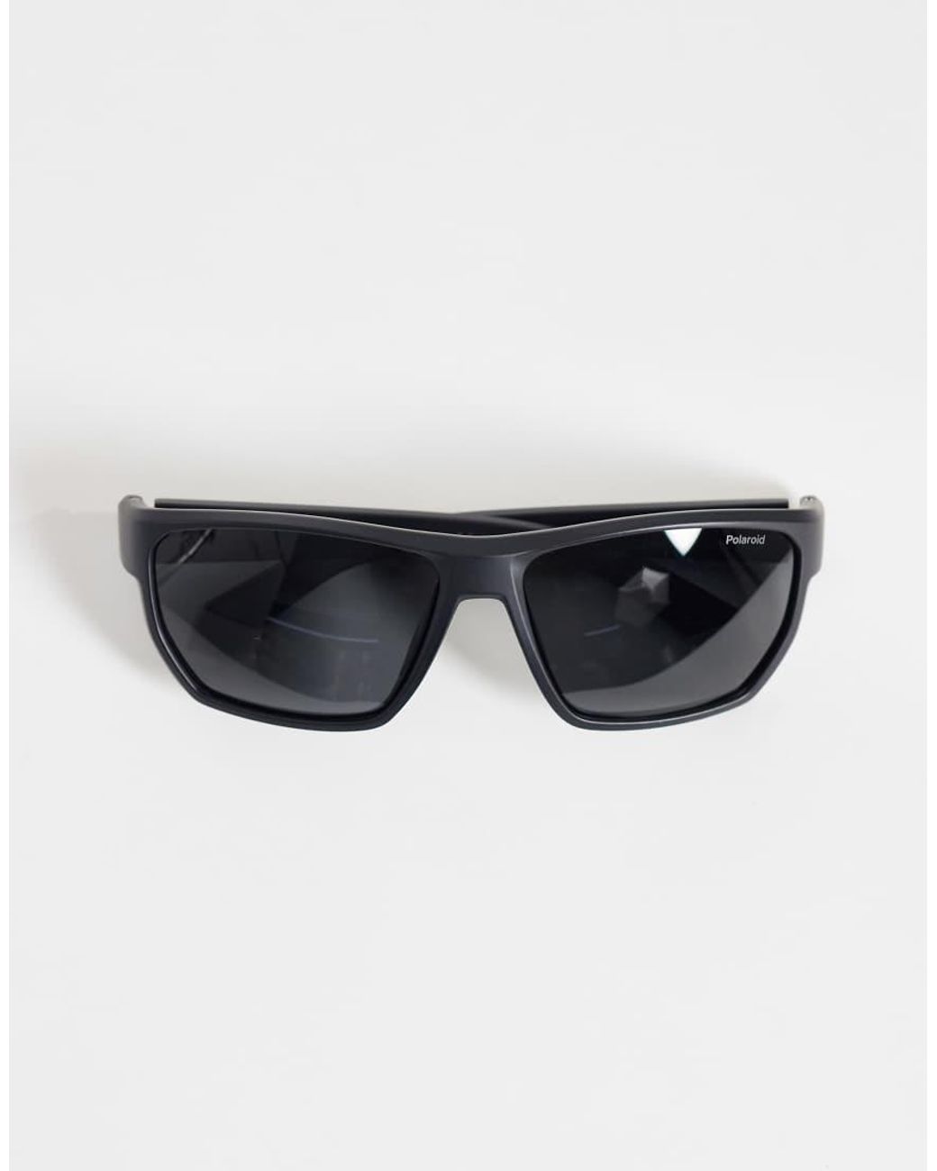 Polaroid Sunglasses Black Polaroid Sporty Rectangular Sunglasses With Polarized Lenses for men