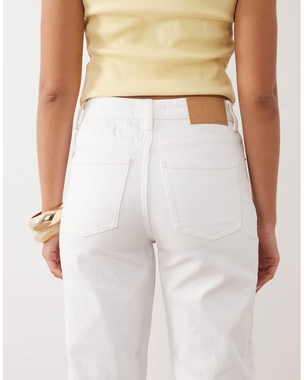 ASOS Natural Ankle Grazer Comfort Stretch Straight Leg Jean