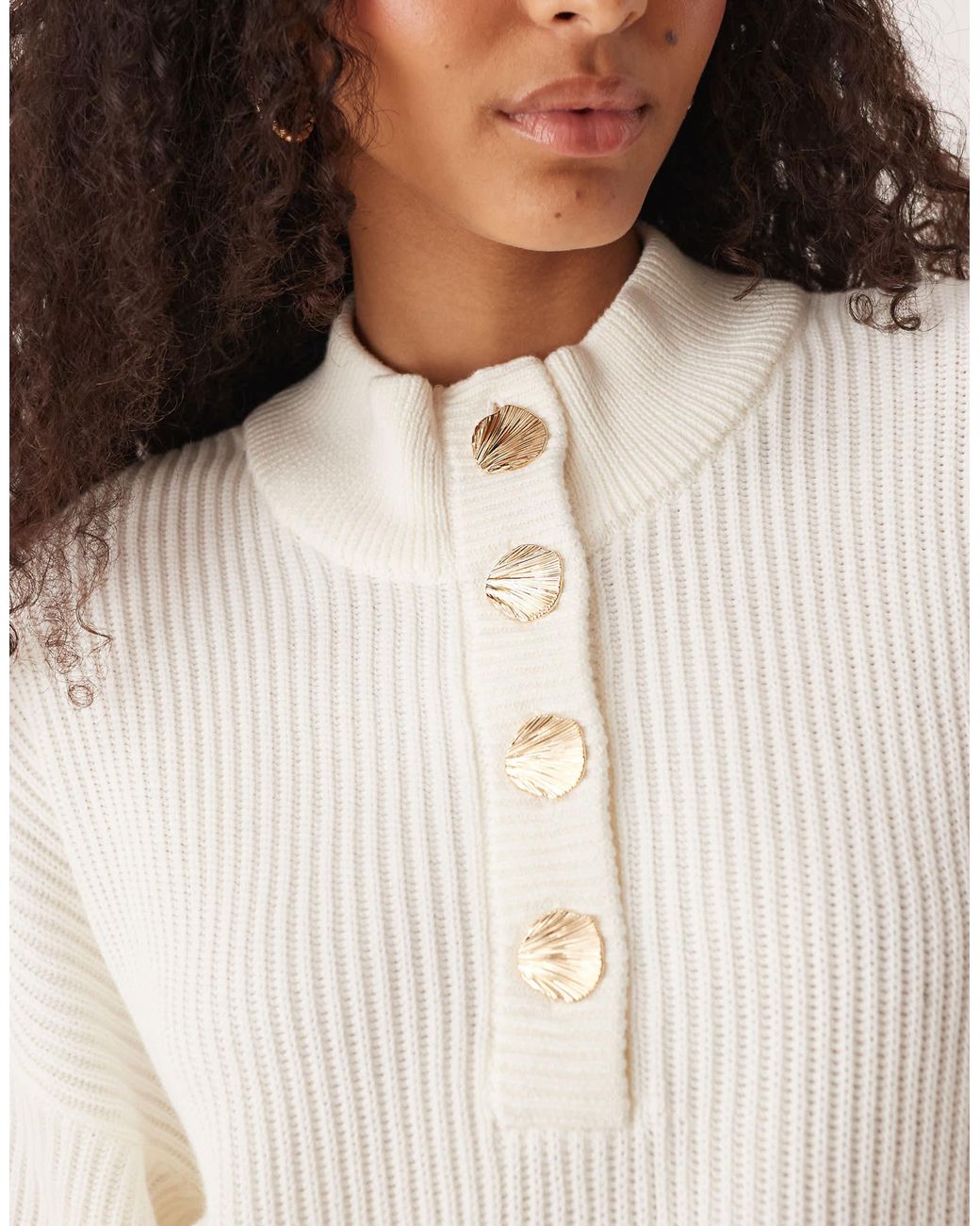 Vila Natural – hochwertiger rippstrick-pullover