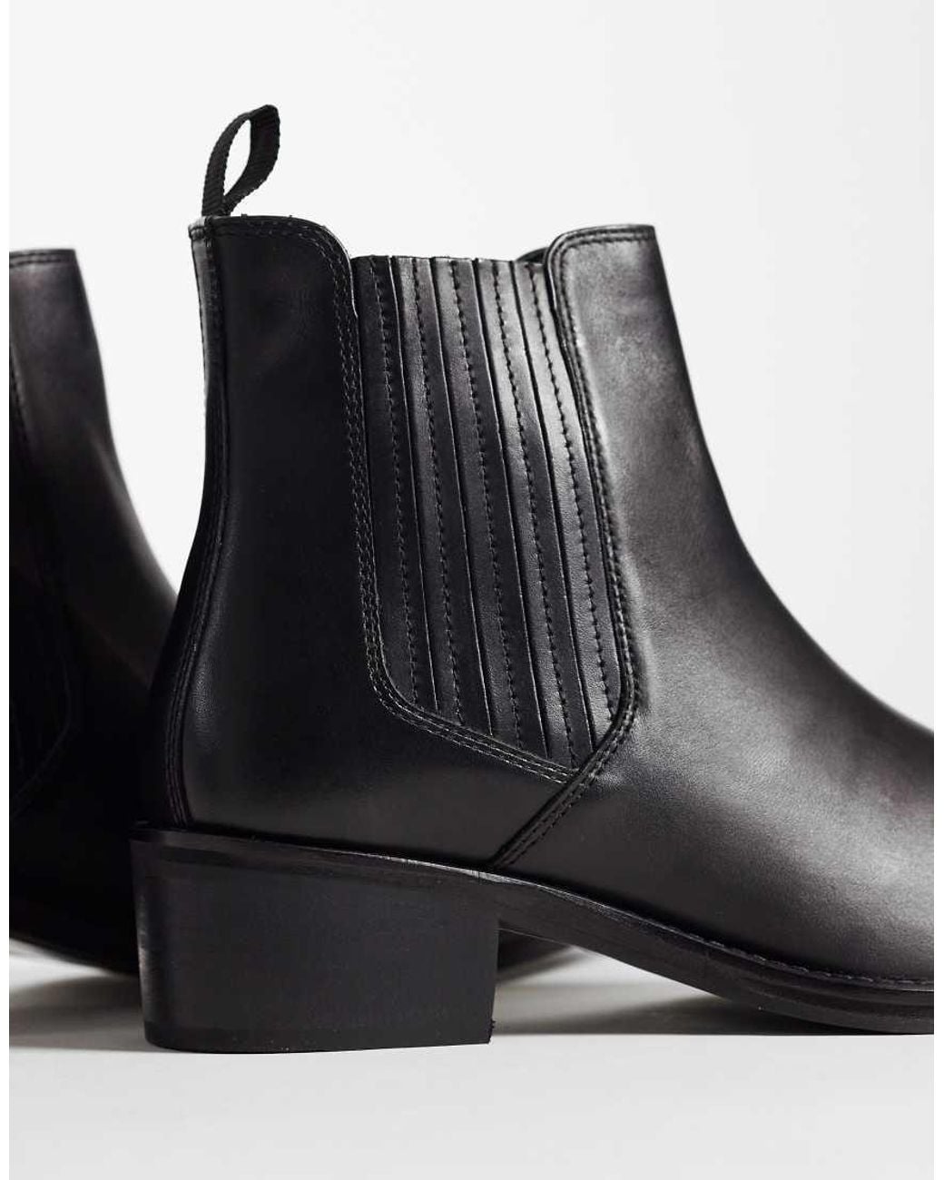 ASOS Black Heeled Chelsea Boot With Concealed Gusset for men
