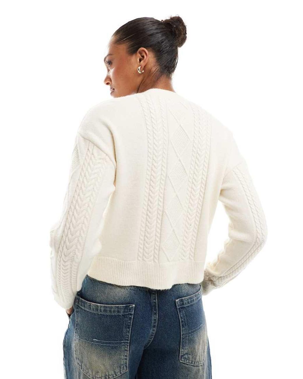 ONLY White Tie Front Knitted Cardigan