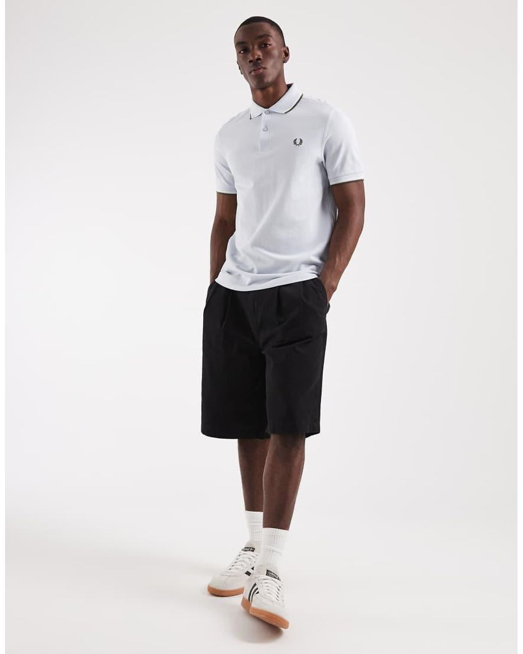 Fred Perry White Twin Tipped Polo Shirt for men