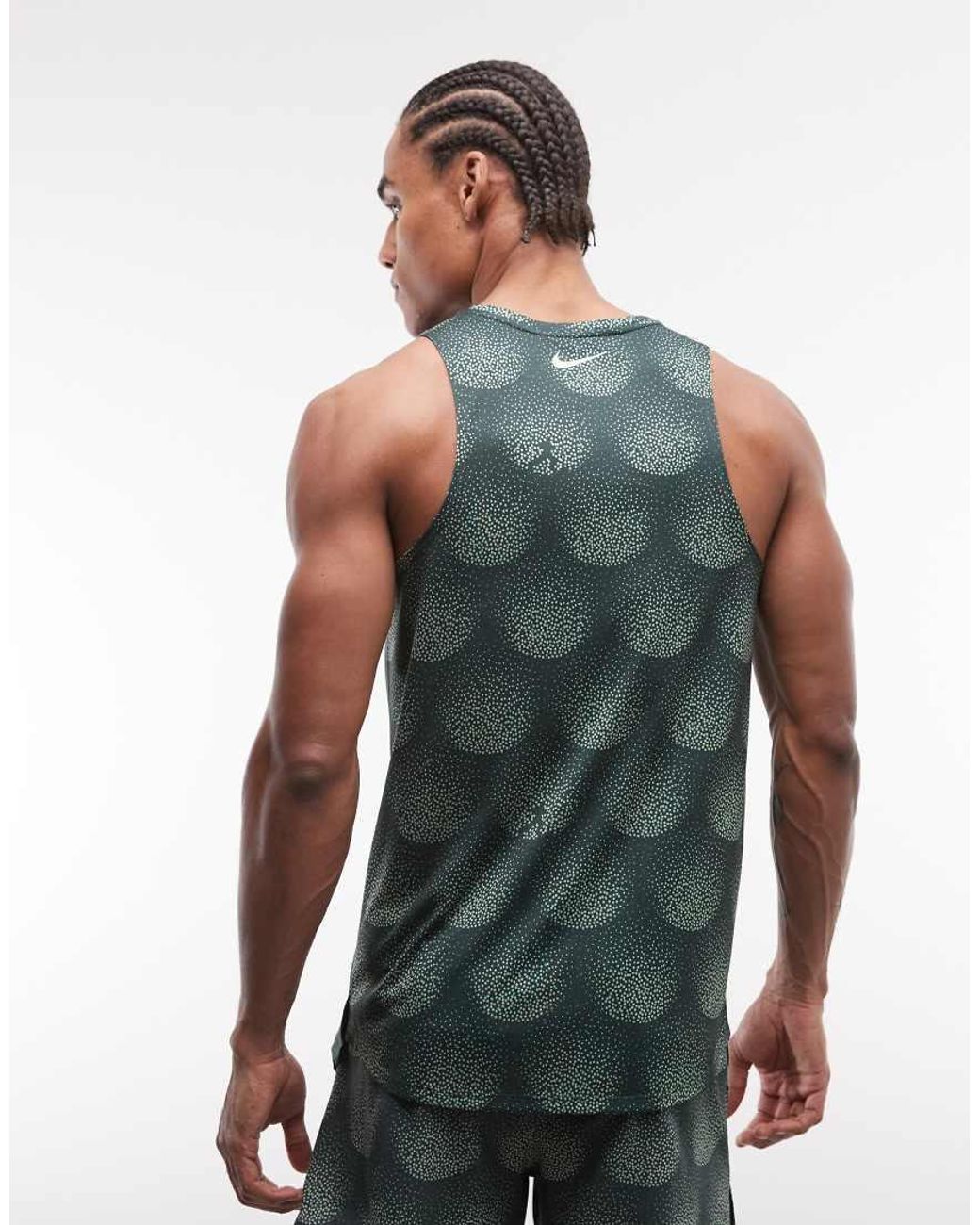Nike Black Stride Dri-fit Dream Print Vest for men