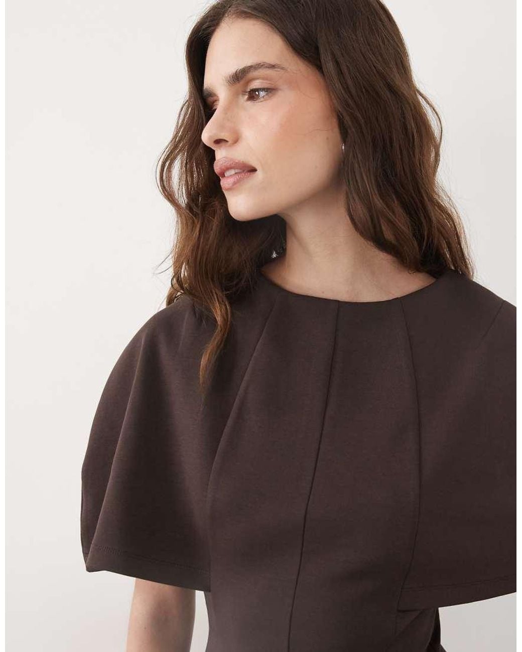 ASOS Brown Cape Sleeve Jersey T-shirt Co-ord