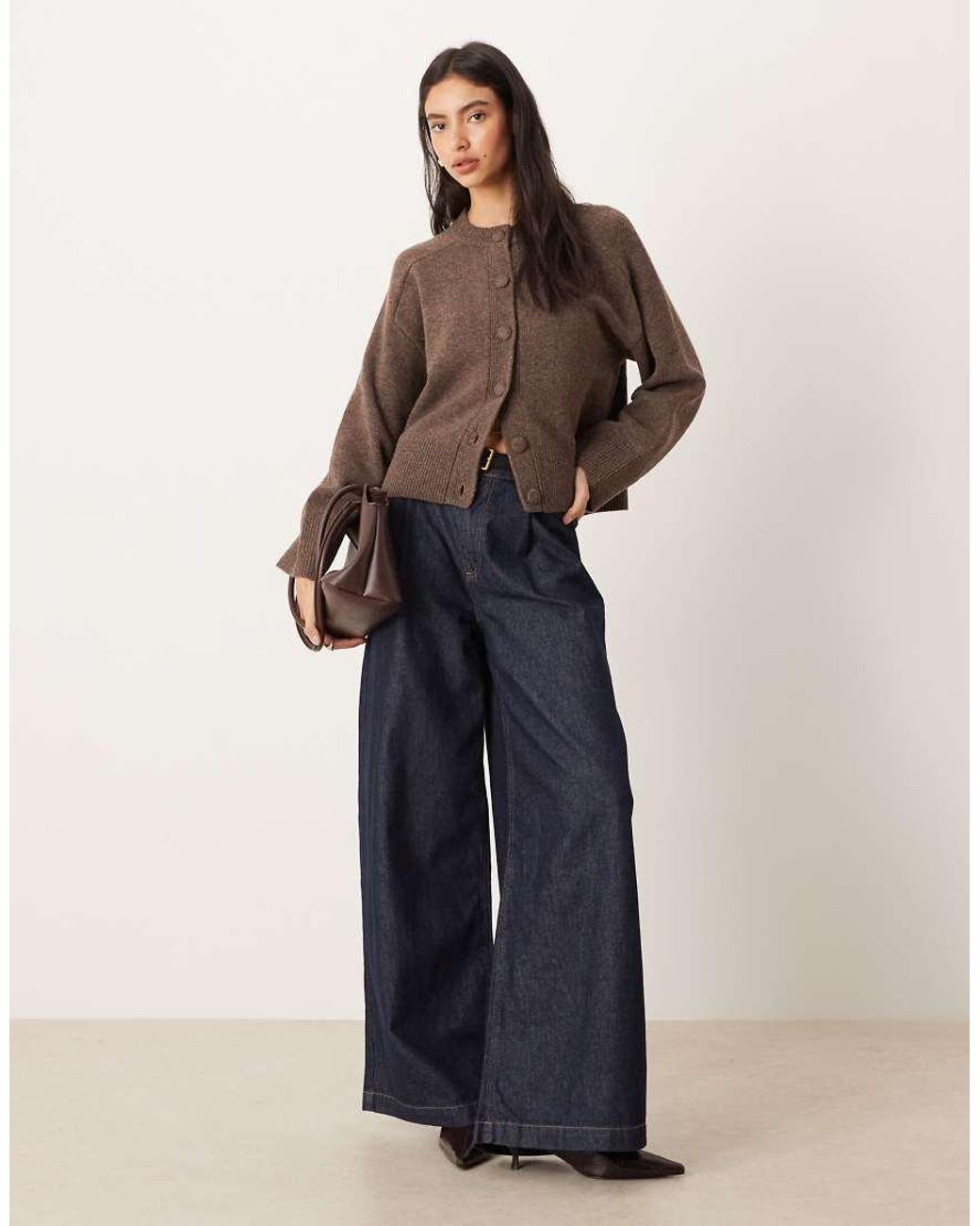 Nobody's Child Blue Wool Crew Neck Cardigan