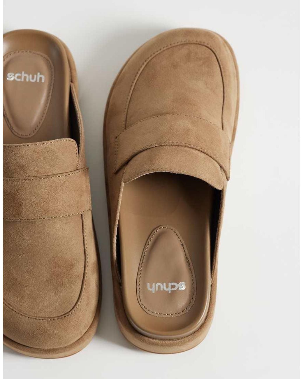 Schuh Brown Tiramisu Flatform Loafer Style Mules