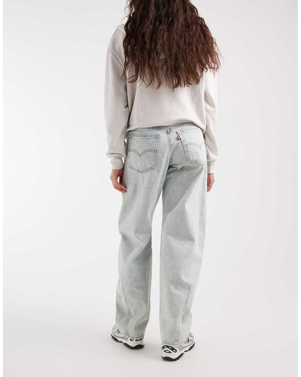 Levi's Gray baggy Dad Barrel Jeans Tinted Light Wash