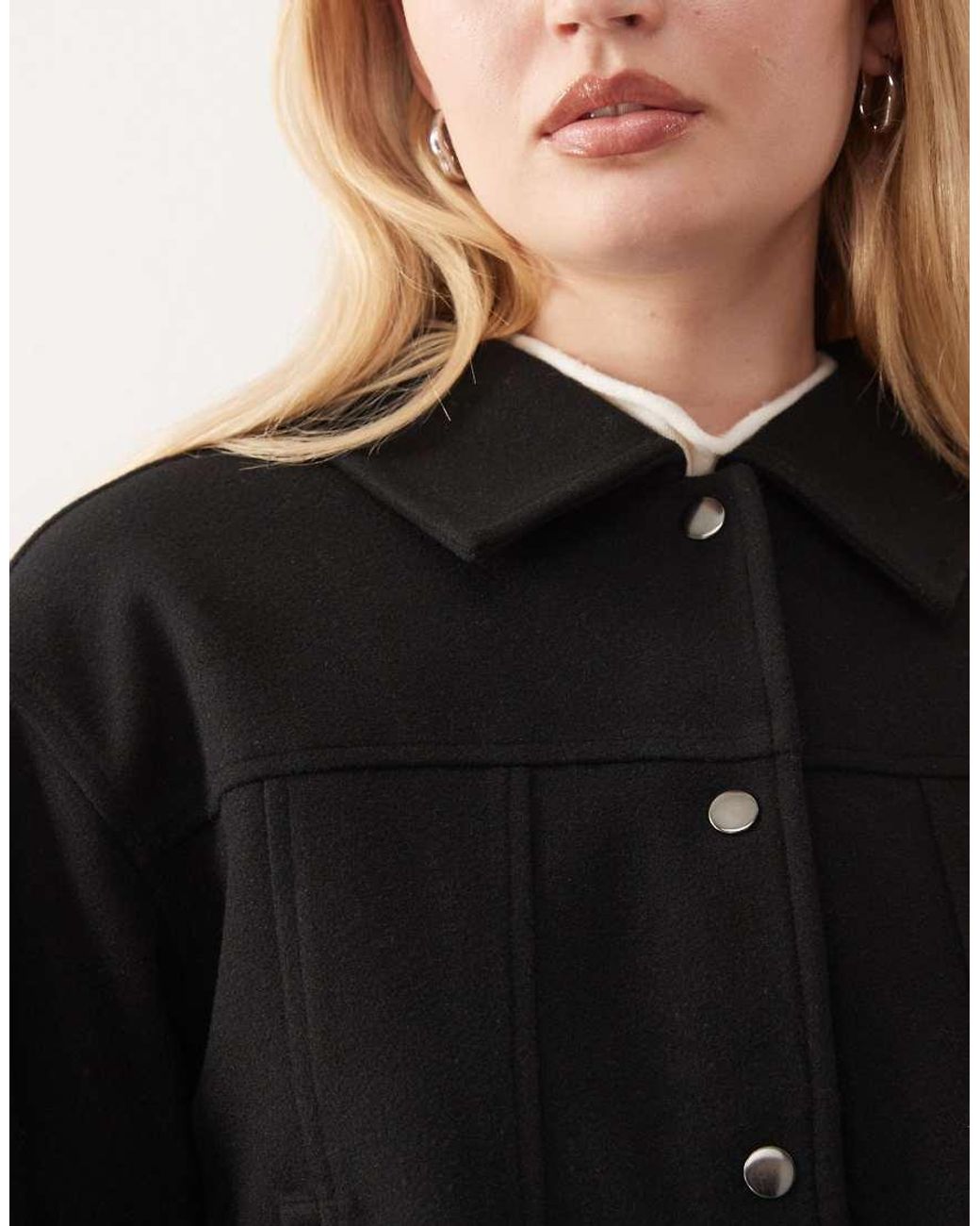 Noisy May Black Brushed Jacket With Panel Detail