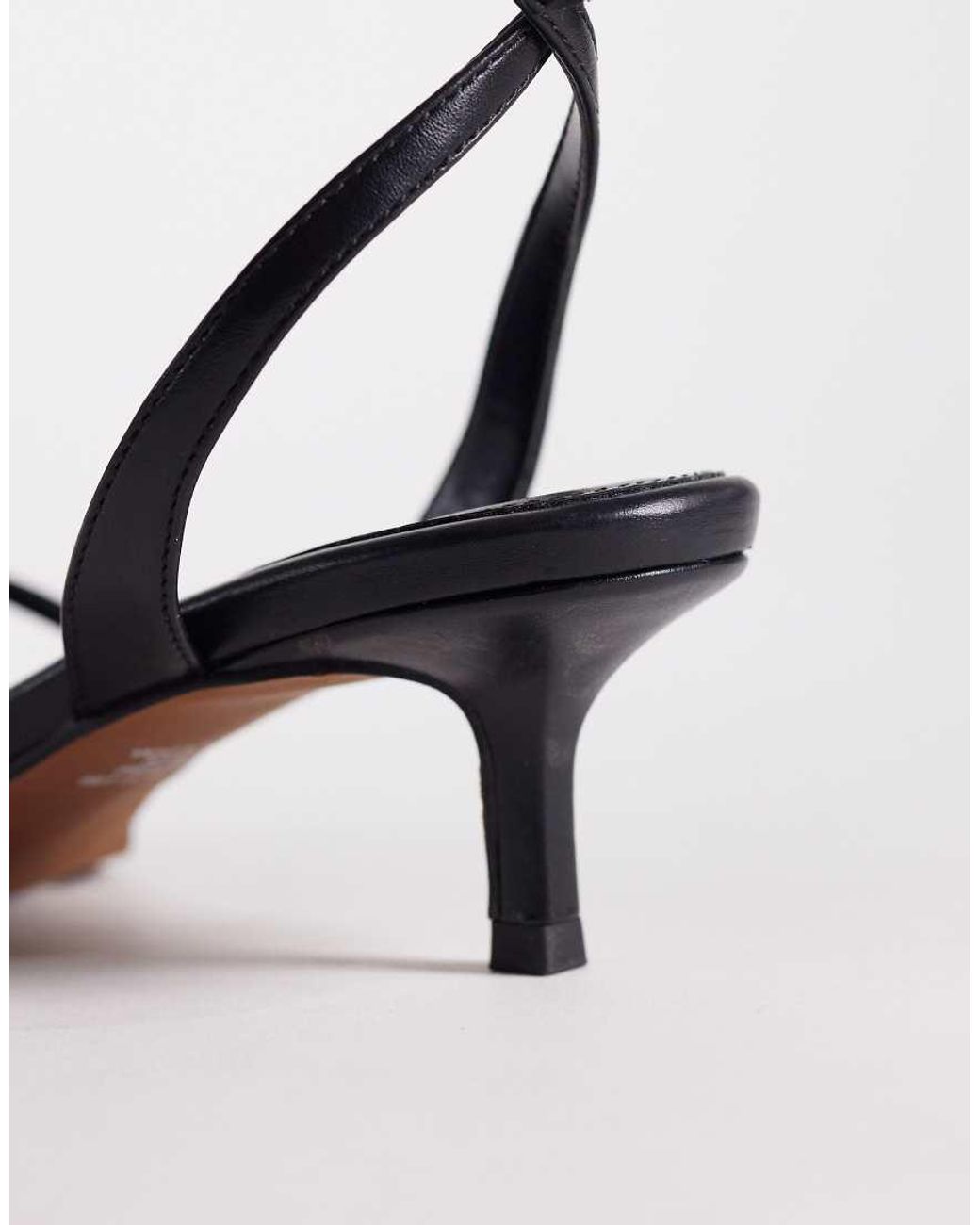 ASOS White Harbour Minimalist Strappy Flip Flop Kitten Heel Sandals