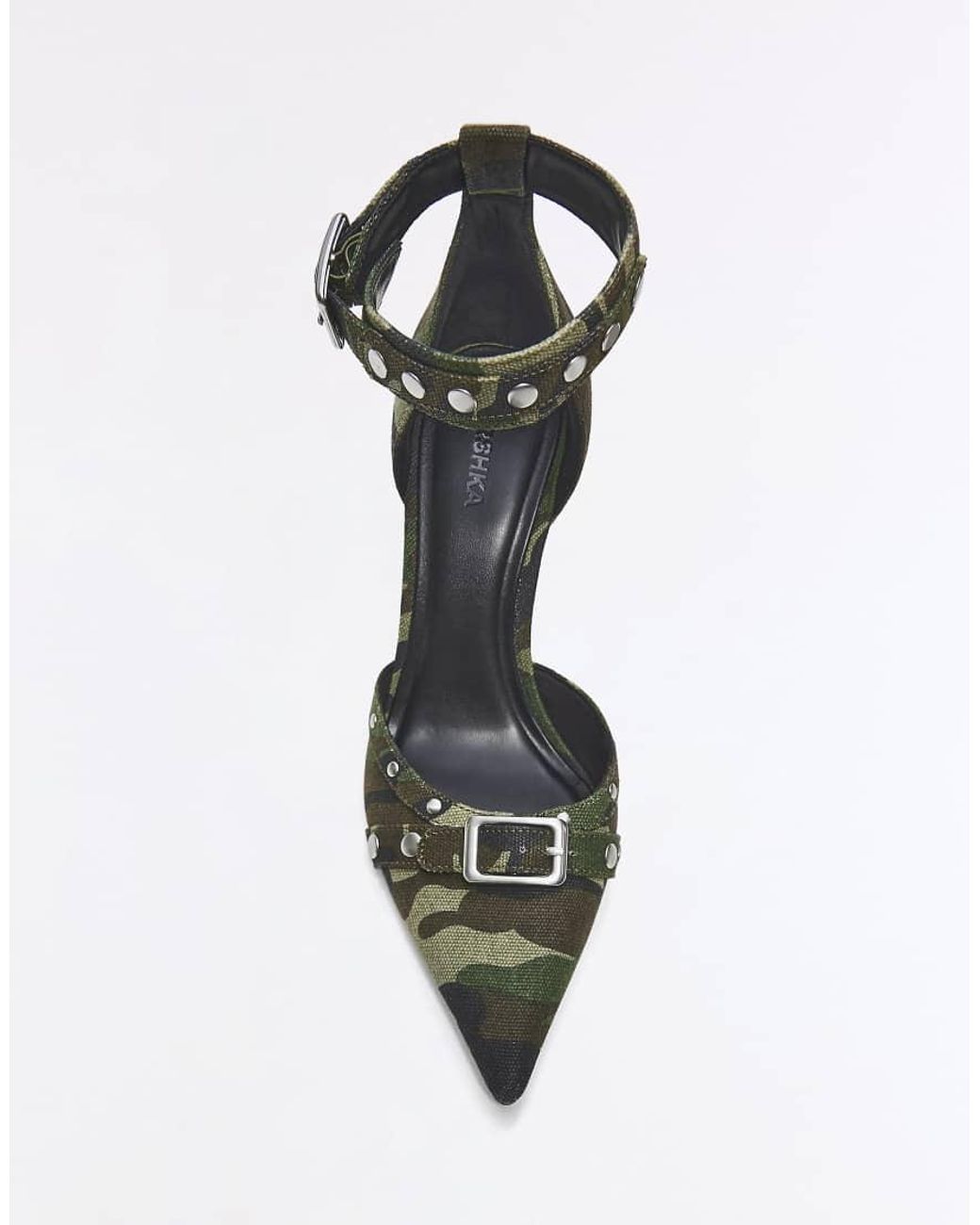 Bershka Black Ankle Strap Heeled Shoes With Buckle Detail