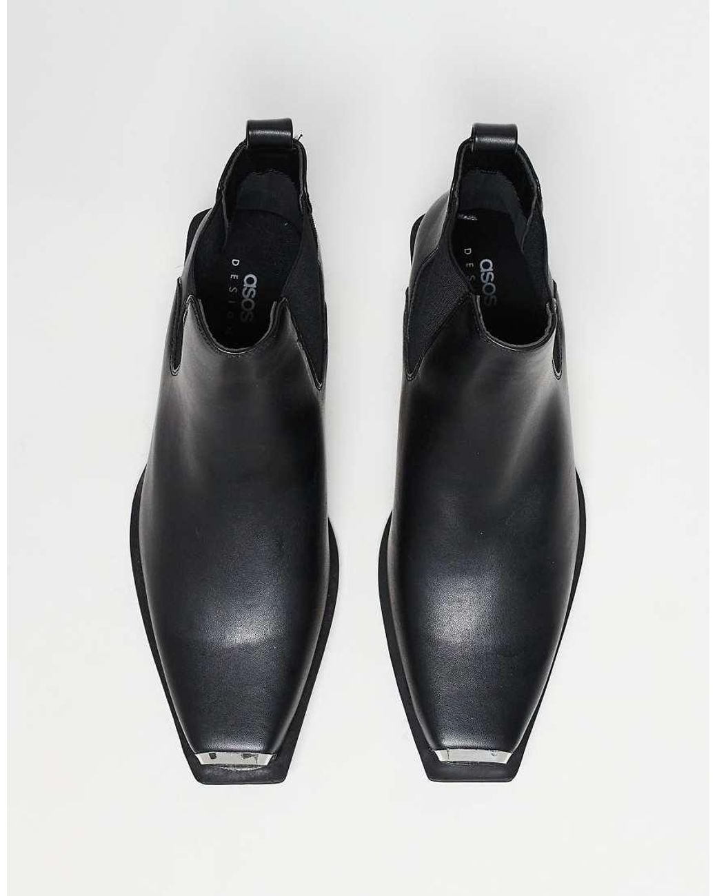 ASOS Black Cuban Heel Western Chelsea Boots for men