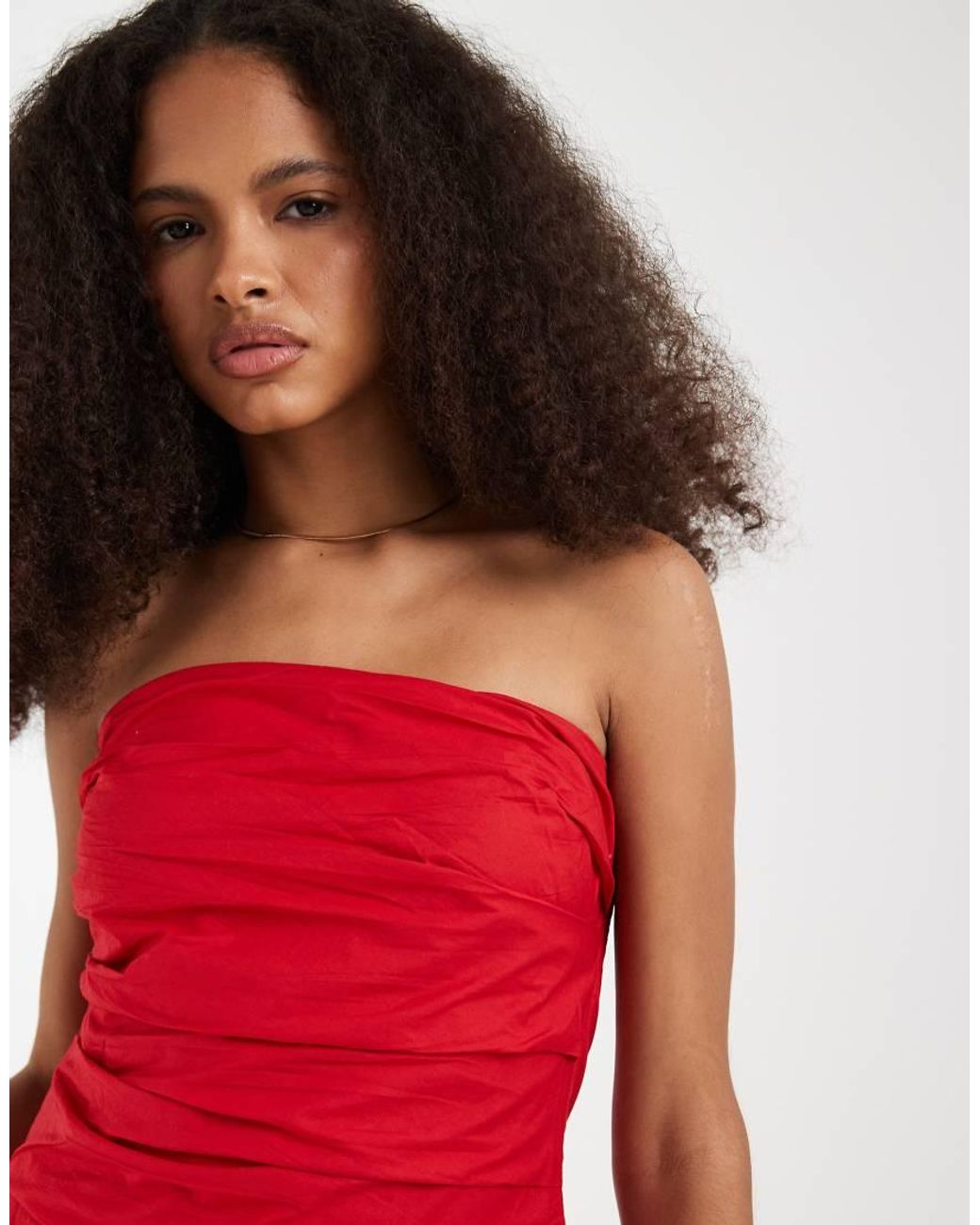 Gap Red Drop Waist Bandeau Maxi Dress