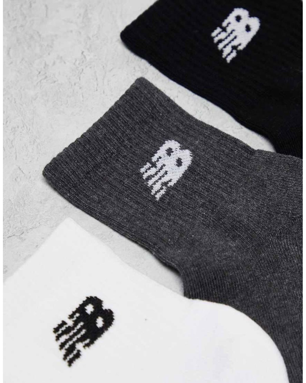 New Balance White Logo Ankle Sock 3 Pack
