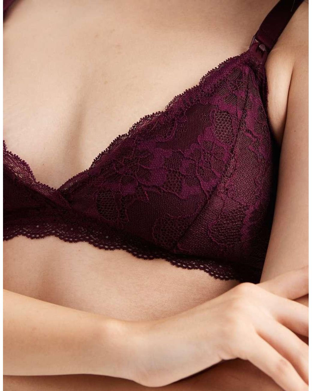 Mama.licious Purple Mamalicious Maternity Soft Lace Nursing Bralette