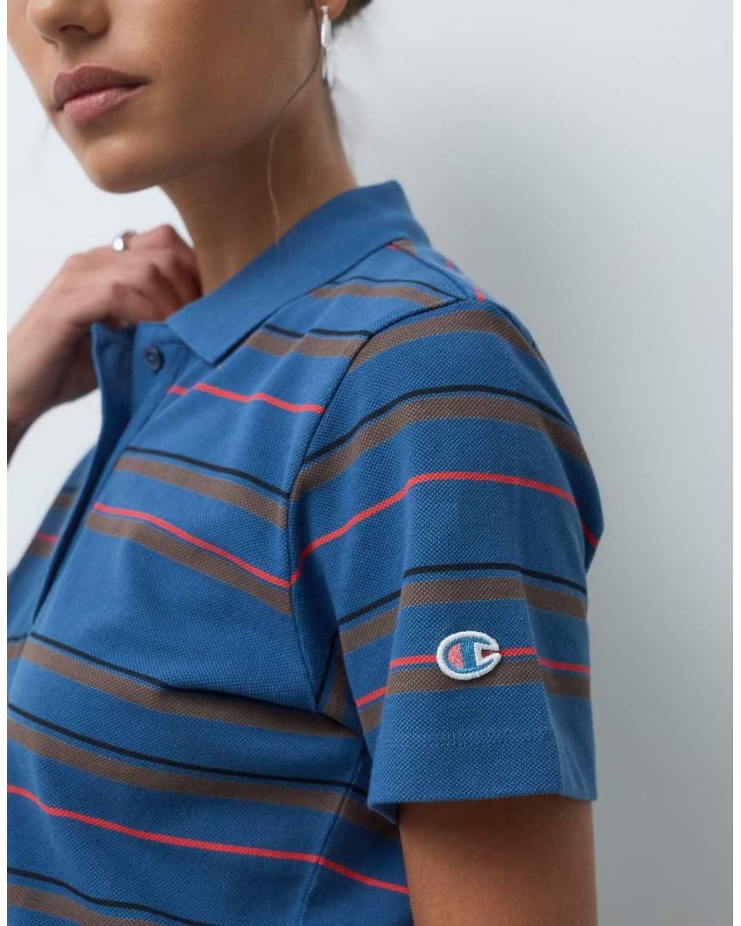 Champion Blue Future Memories Striped Polo Shirt