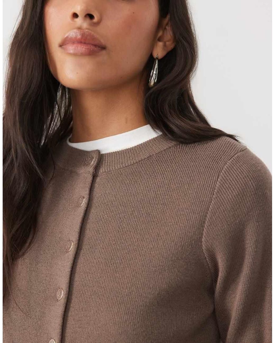 New Look Brown Compact Knit Cardigan
