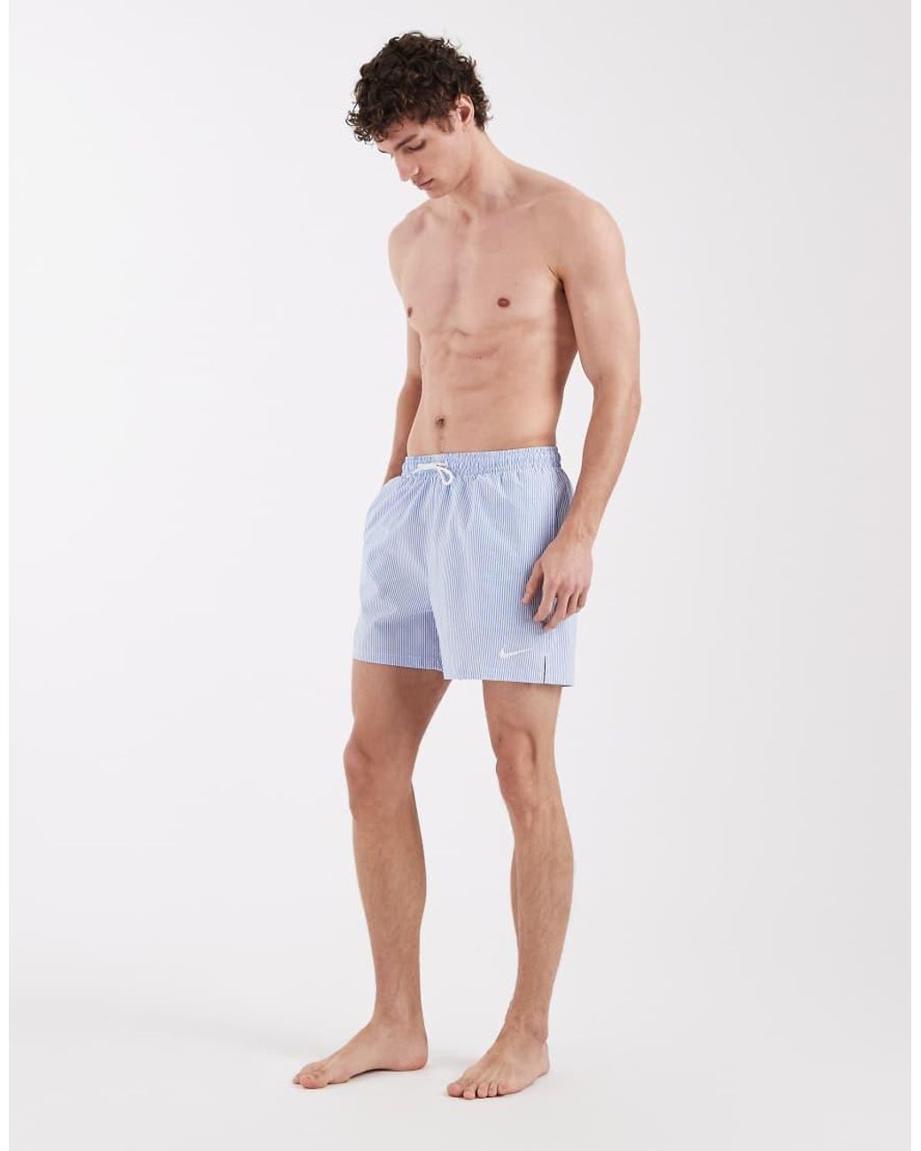Nike Blue Nike 5 Inch Volley Seersucker Swim Shorts for men