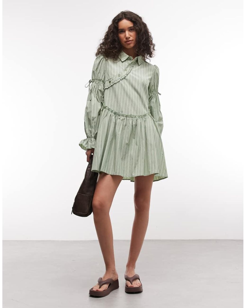 Daisy Street Multicolor Asymmetric Placket Shirt Dress