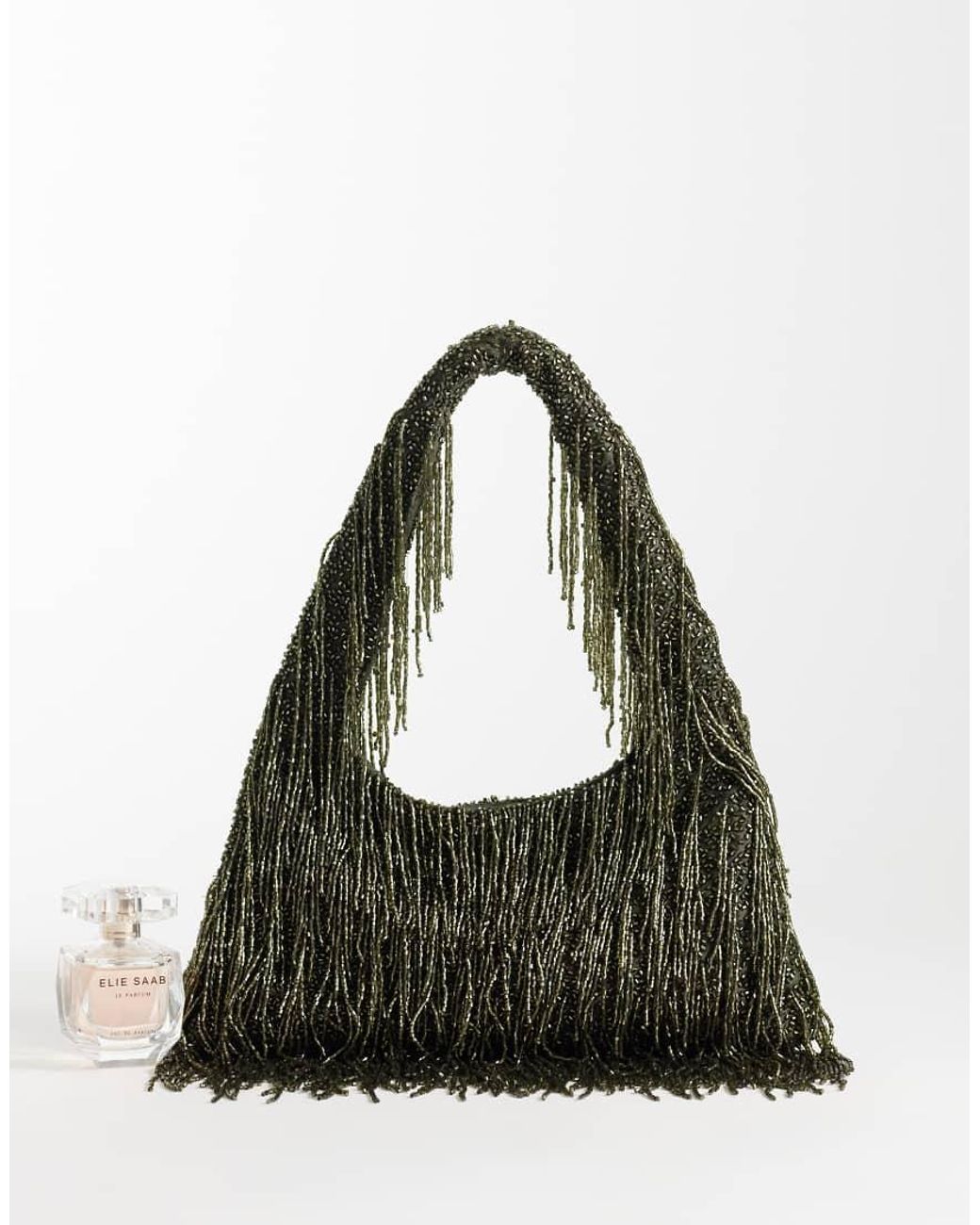 ASOS Green Premium Fringed Embellished Shoulder Bag