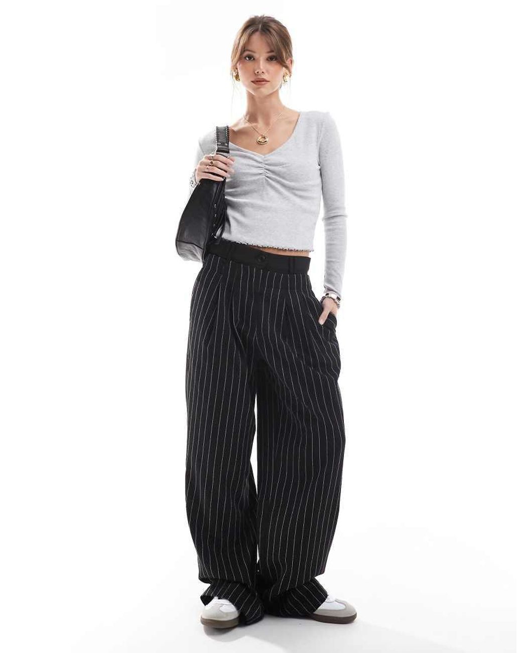 ONLY White Ruched Front Detail Long Sleeve Top