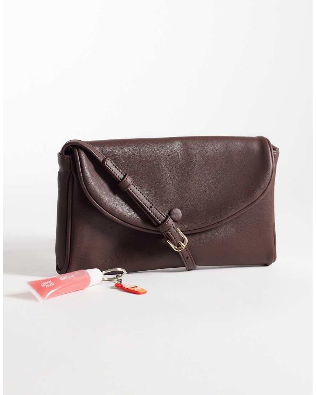 ASOS Brown Envelope Skinny Shoulder Bag