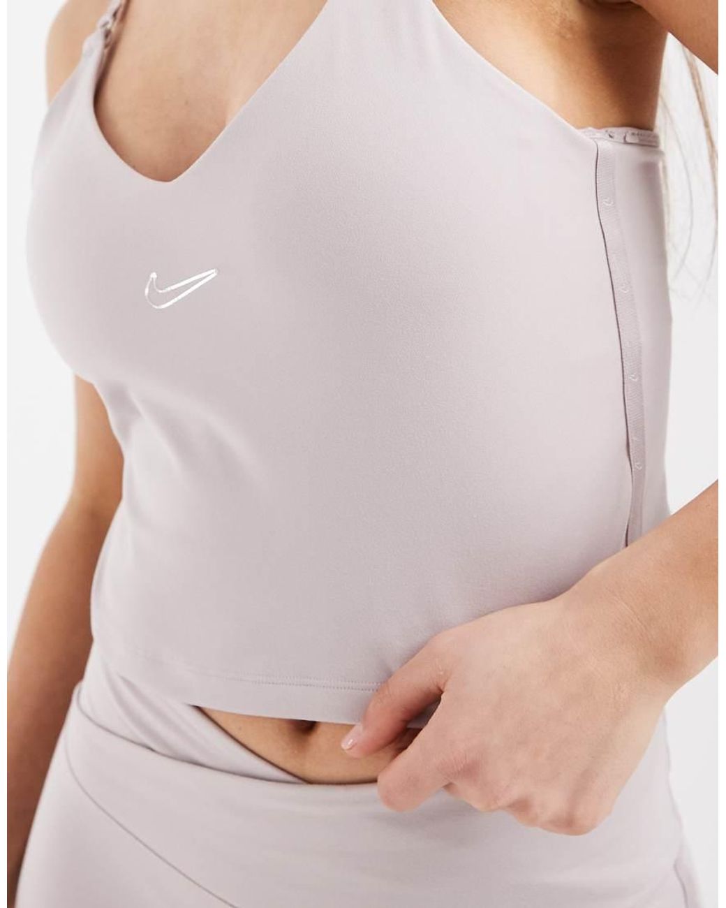 Nike Pink Metallic Swoosh Vest Top