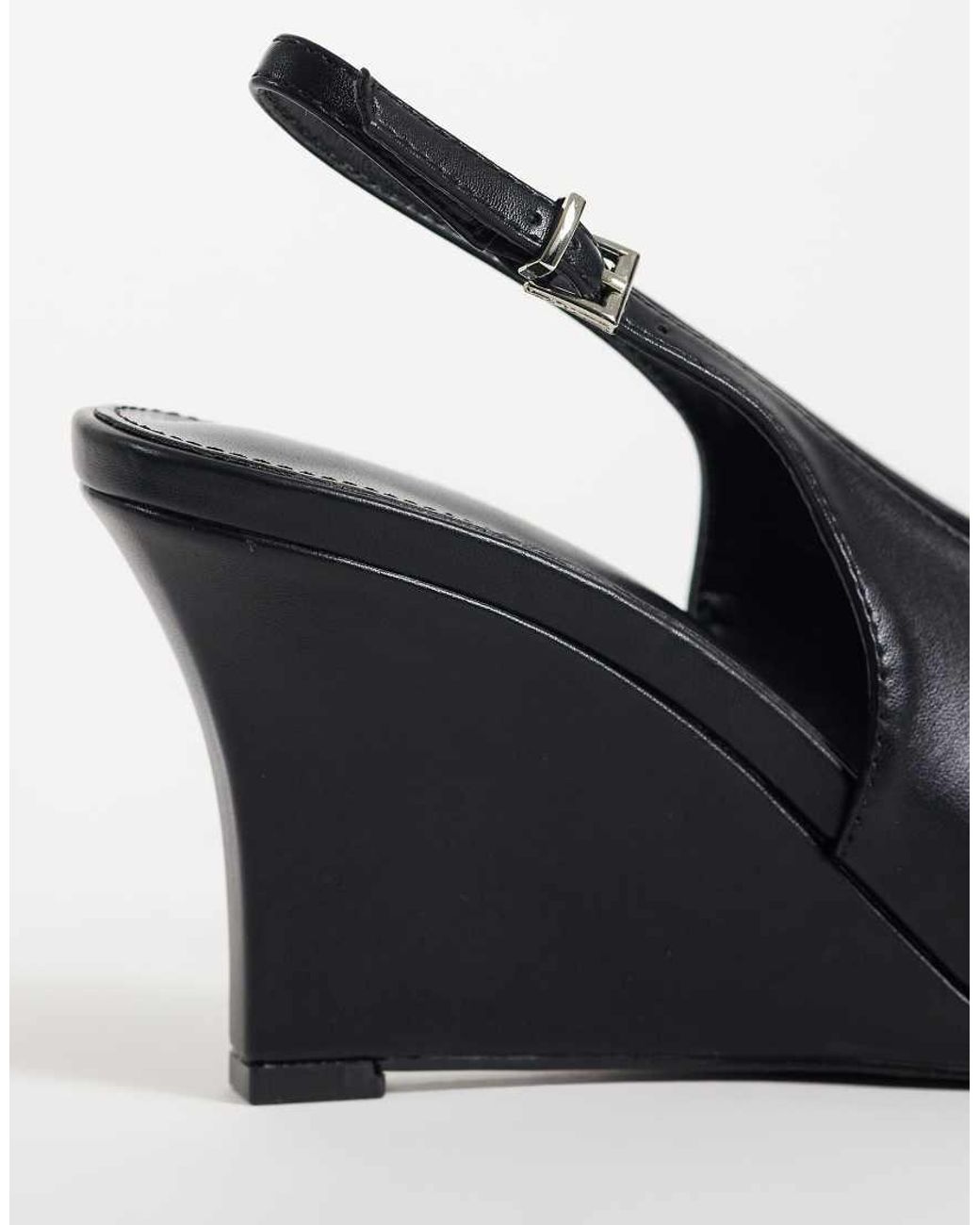 Public Desire White Yolanda Wedge Slingback Heeled Shoe