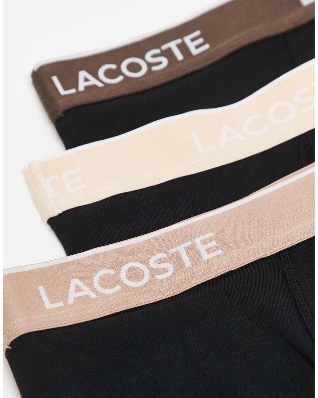 Lacoste Black 3 Pack Trunks for men