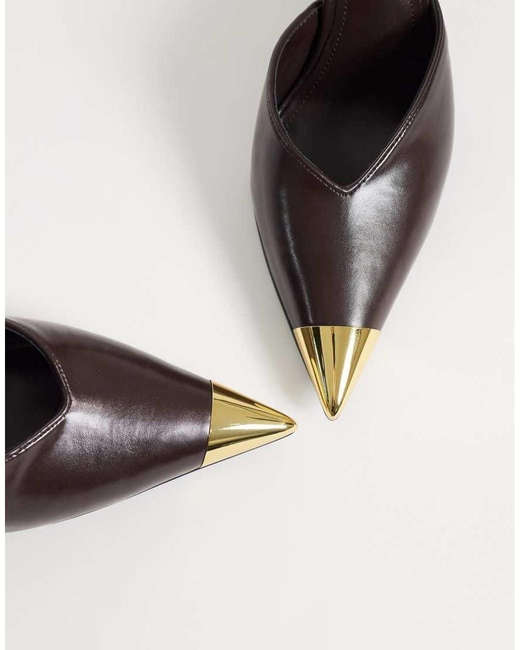 JW PEI Natural Savannah Mule Heels With Metal Toe Detail