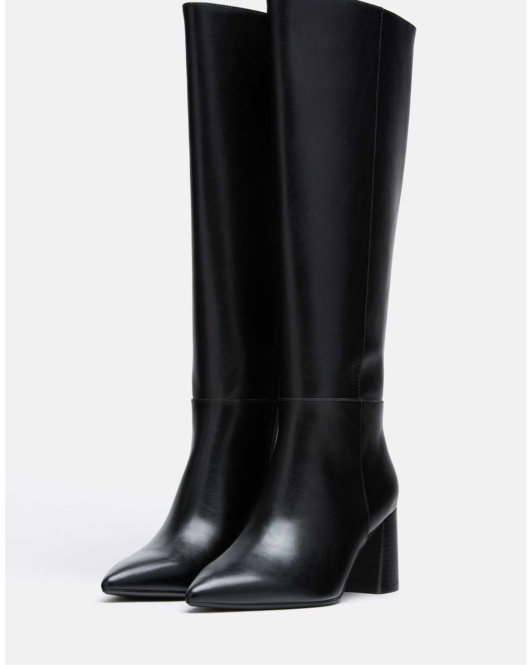 Stradivarius Black E stiefel mit blockabsatz