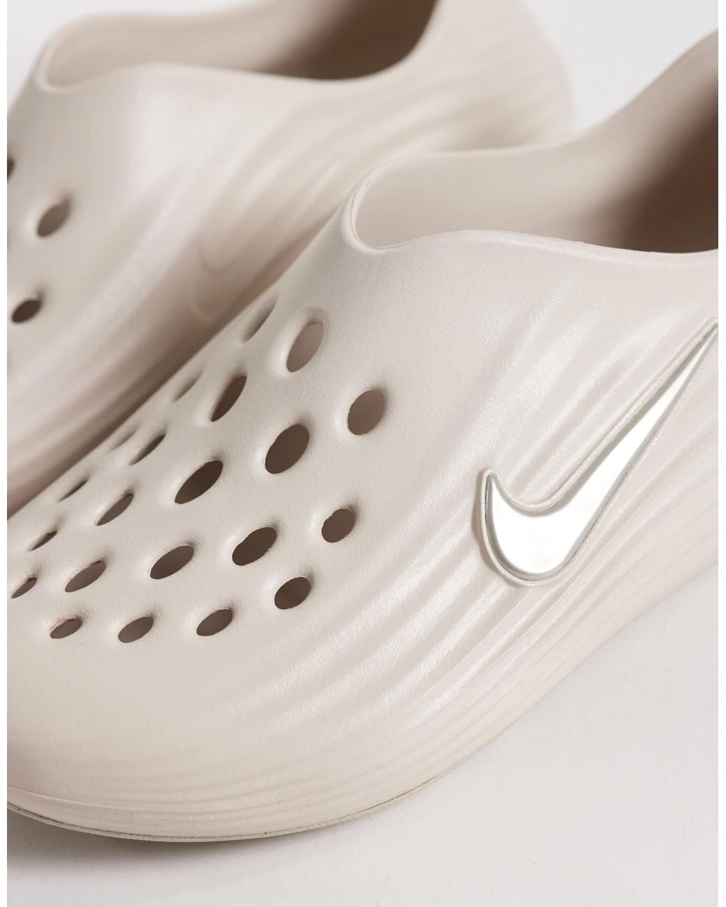 Nike White Reactx Rejuven8 Clogs