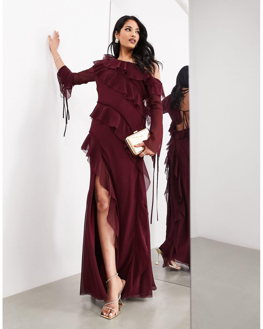 Ruffle detail maxi dress cheap