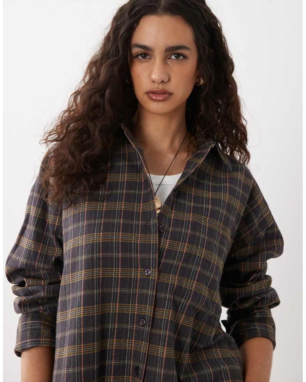 ASOS Black Washed Check Shirt