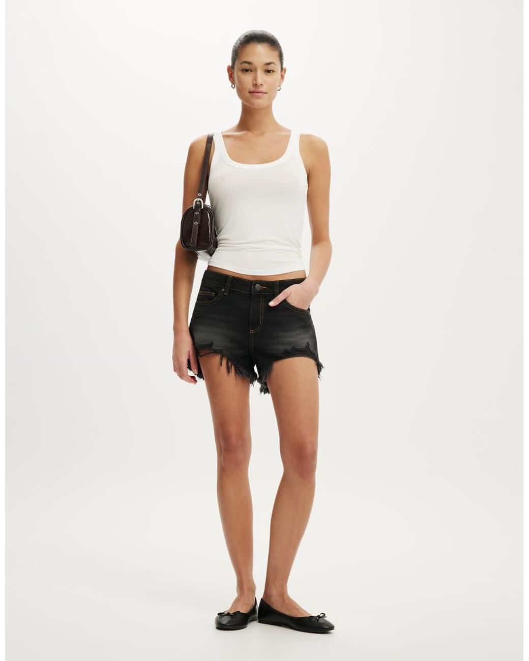 Cotton On White Saturday Denim Short