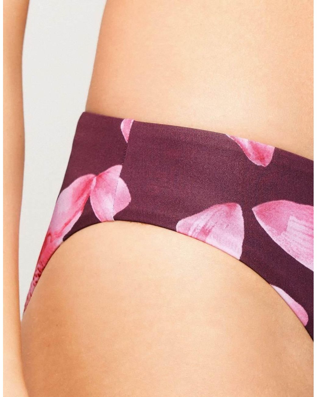 Tezenis Pink Hibiscool Classic Bikini Bottoms