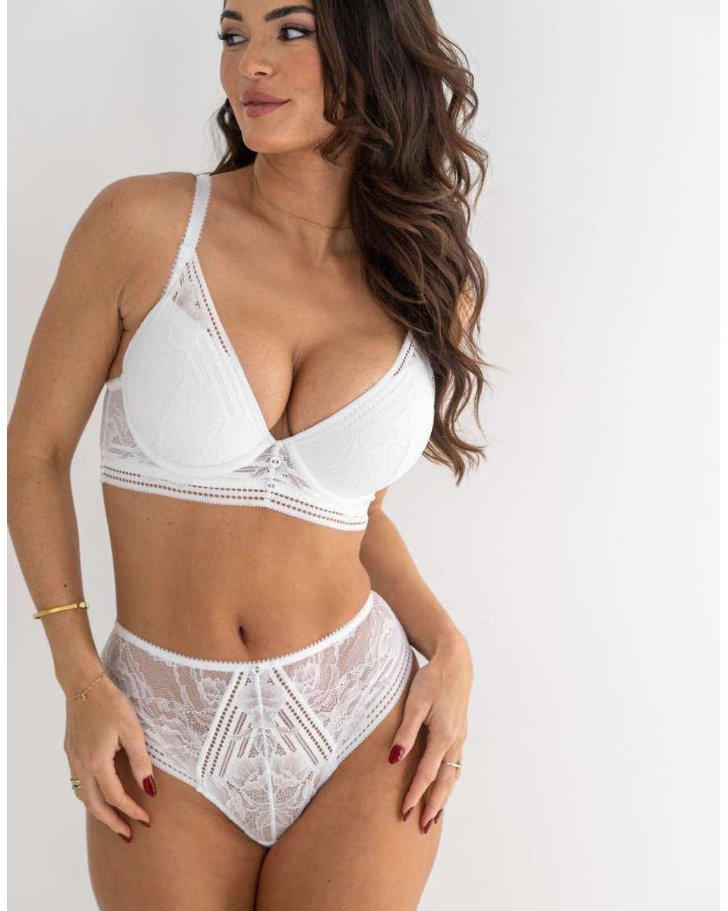 Pour Moi Brown Taylor Lace Midi Brazilian Brief