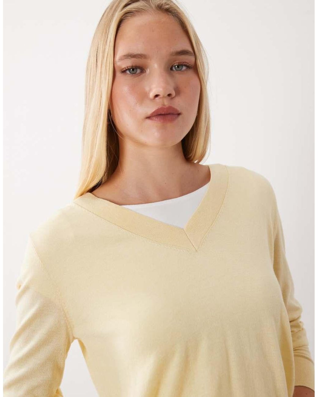 Mango Natural V Neck Jumper