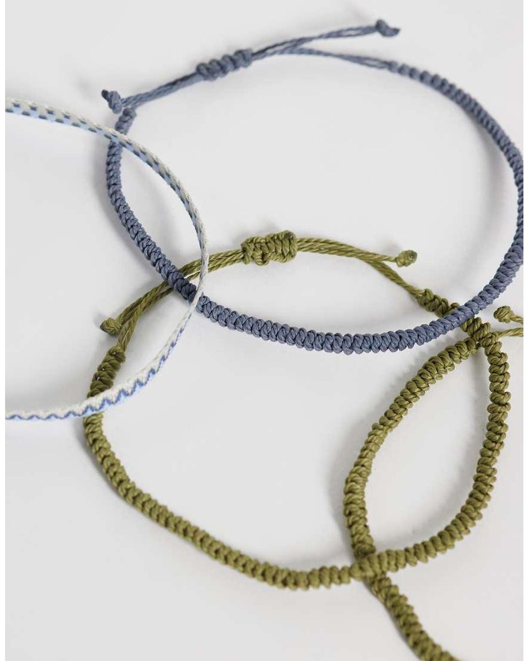 ASOS White 4 Pack Plaited And Woven Rope Puller Bracelet for men