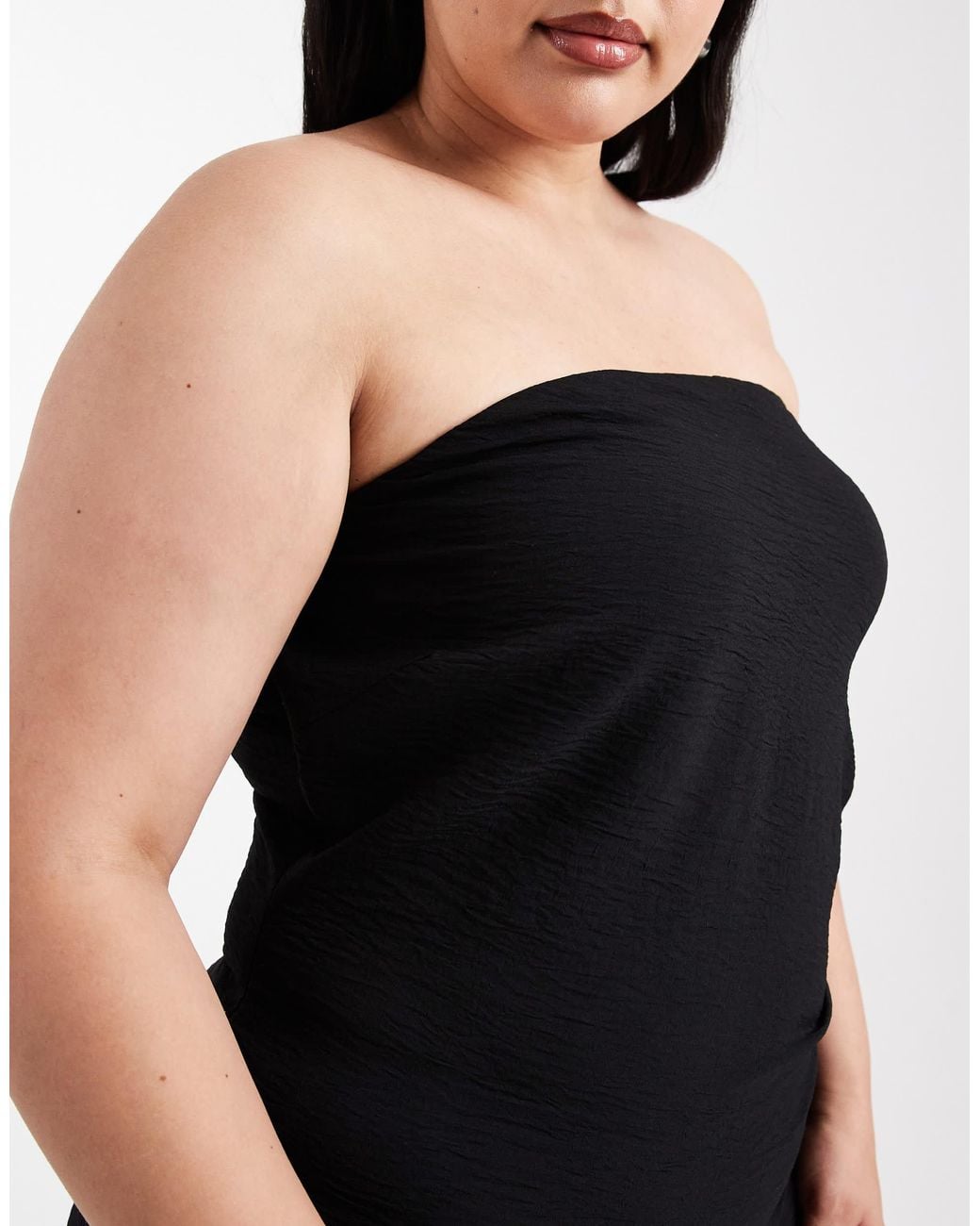 knee length dresses for ladies Kalinda Ruched Bandeau Mini Dress in Black