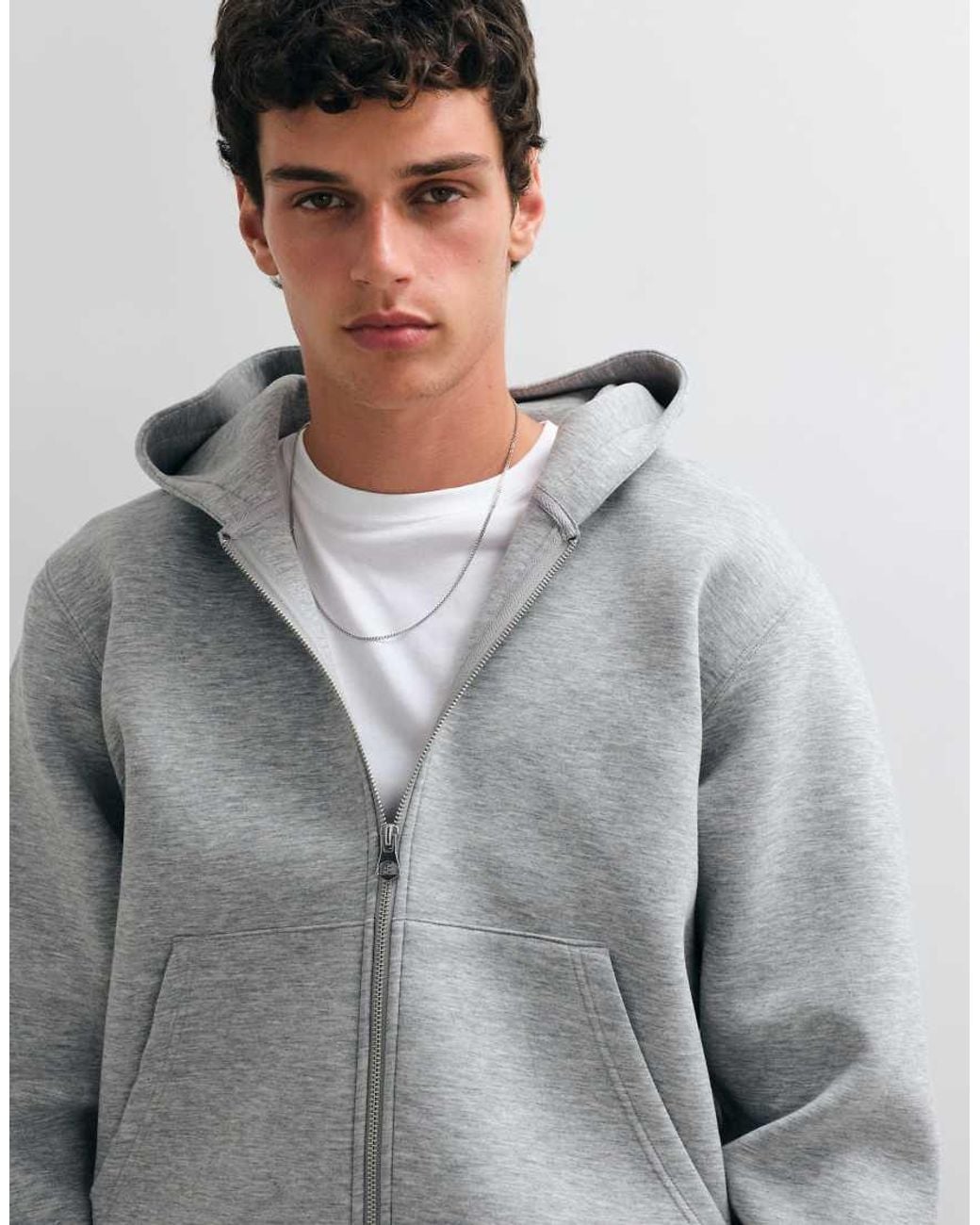 Jack & Jones Gray Scubastyle Double Zip Through Hoodie for men