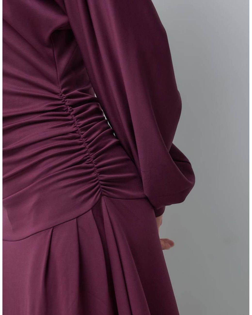 Iyal Purple Modal Stretch Dropped Waist Batwing Maxi Dress