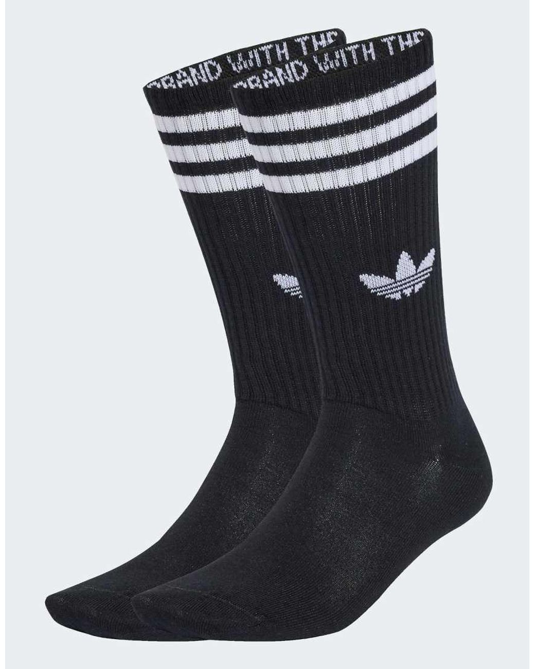 Adidas Originals Black 3-Stripes High Crew Socks 3 Pairs