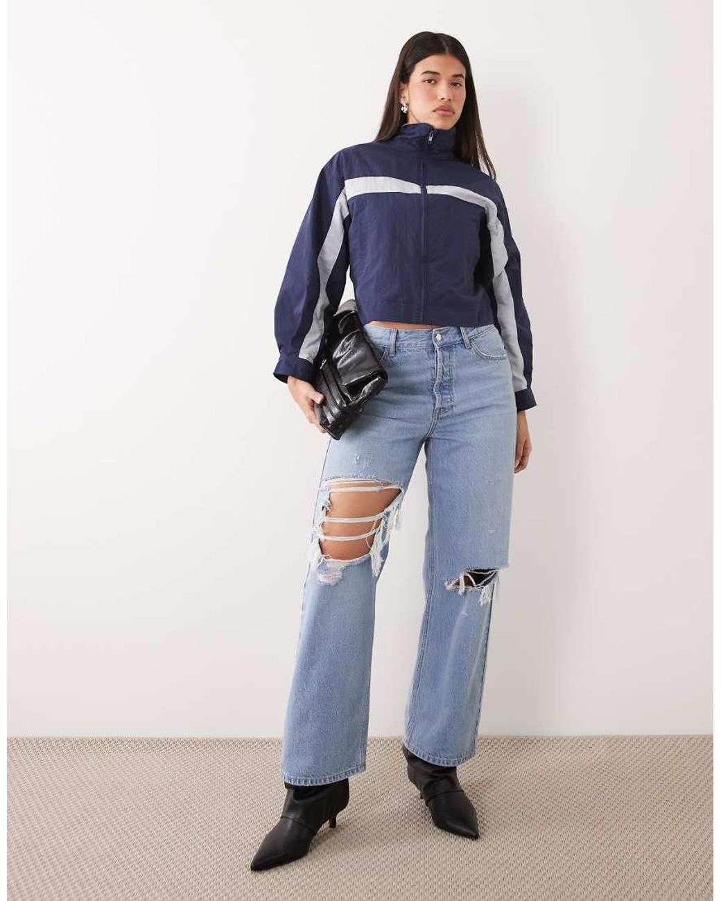Lioness Blue Essential Funnel Neckwindbreaker Jacket